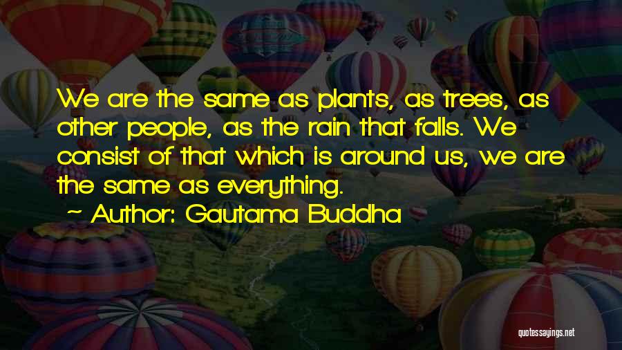 Gautama Buddha Quotes: We Are The Same As Plants, As Trees, As Other People, As The Rain That Falls. We Consist Of That