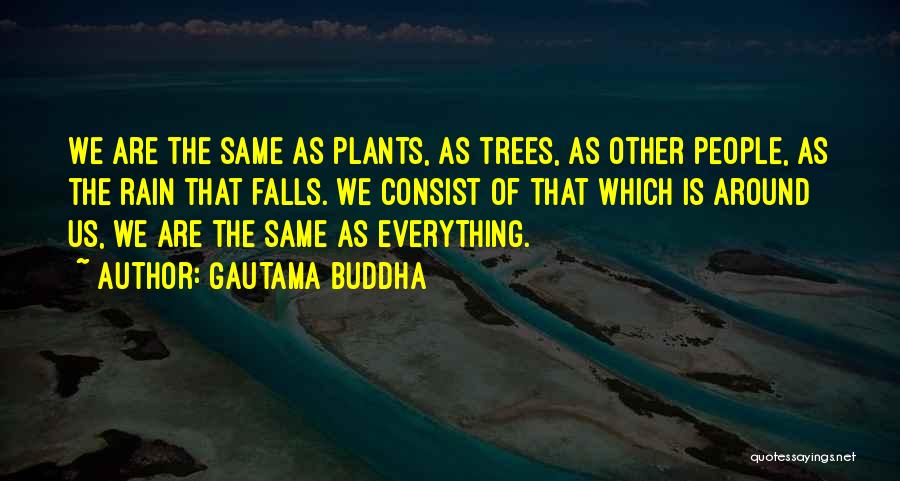 Gautama Buddha Quotes: We Are The Same As Plants, As Trees, As Other People, As The Rain That Falls. We Consist Of That