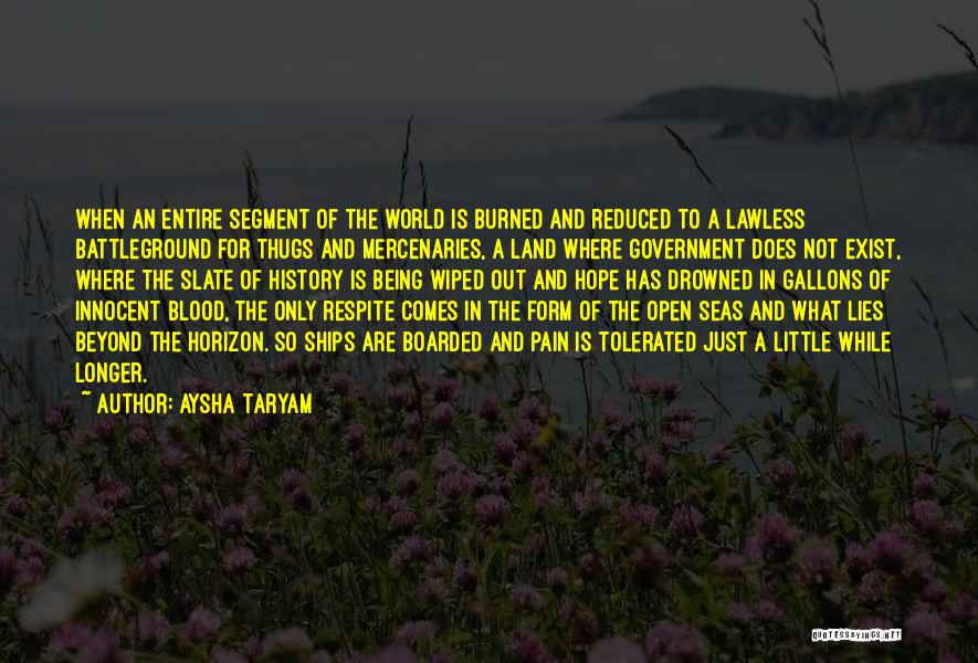 Aysha Taryam Quotes: When An Entire Segment Of The World Is Burned And Reduced To A Lawless Battleground For Thugs And Mercenaries, A