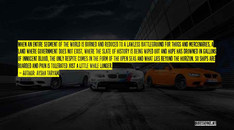 Aysha Taryam Quotes: When An Entire Segment Of The World Is Burned And Reduced To A Lawless Battleground For Thugs And Mercenaries, A