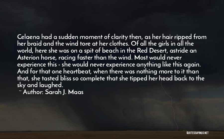 Sarah J. Maas Quotes: Celaena Had A Sudden Moment Of Clarity Then, As Her Hair Ripped From Her Braid And The Wind Tore At