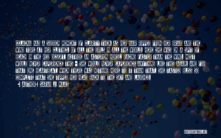 Sarah J. Maas Quotes: Celaena Had A Sudden Moment Of Clarity Then, As Her Hair Ripped From Her Braid And The Wind Tore At