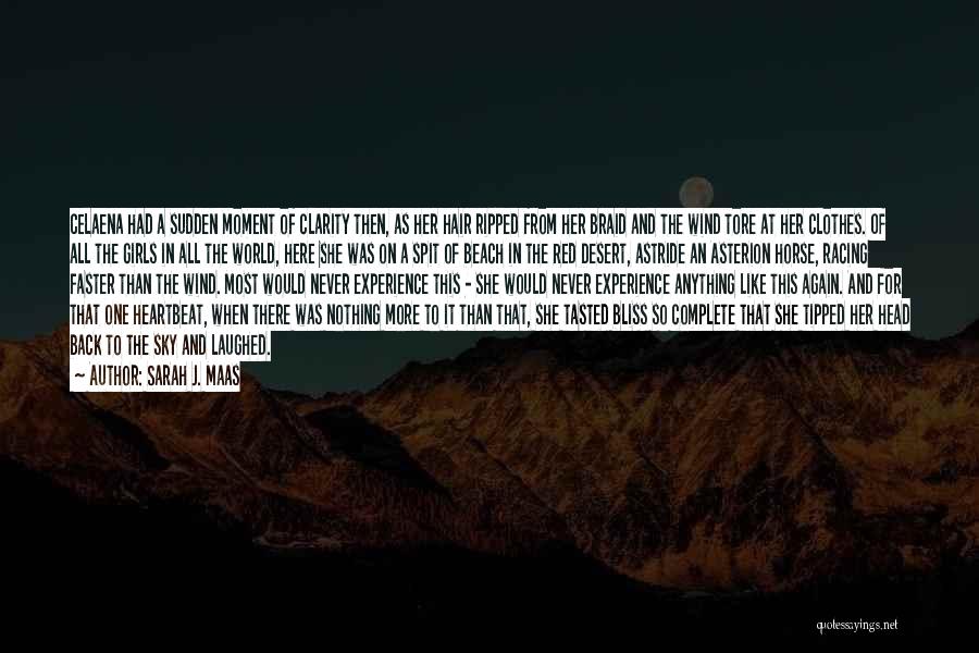 Sarah J. Maas Quotes: Celaena Had A Sudden Moment Of Clarity Then, As Her Hair Ripped From Her Braid And The Wind Tore At