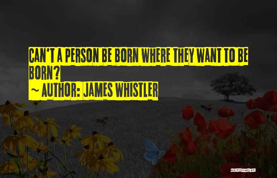 James Whistler Quotes: Can't A Person Be Born Where They Want To Be Born?