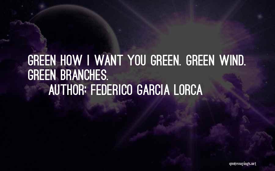 Federico Garcia Lorca Quotes: Green How I Want You Green. Green Wind. Green Branches.