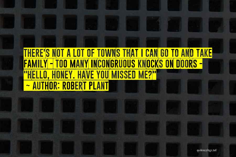 Robert Plant Quotes: There's Not A Lot Of Towns That I Can Go To And Take Family - Too Many Incongruous Knocks On