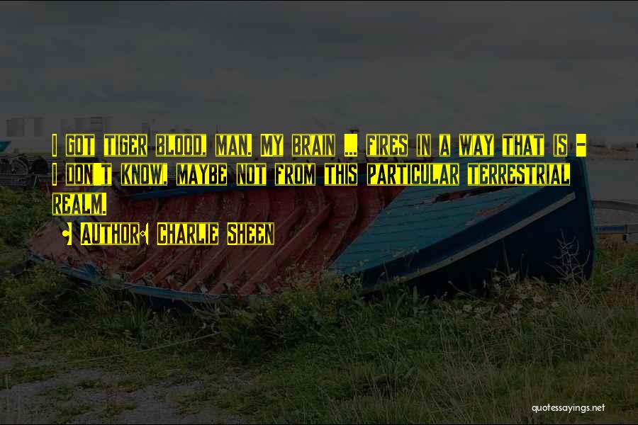 Charlie Sheen Quotes: I Got Tiger Blood, Man. My Brain ... Fires In A Way That Is - I Don't Know, Maybe Not