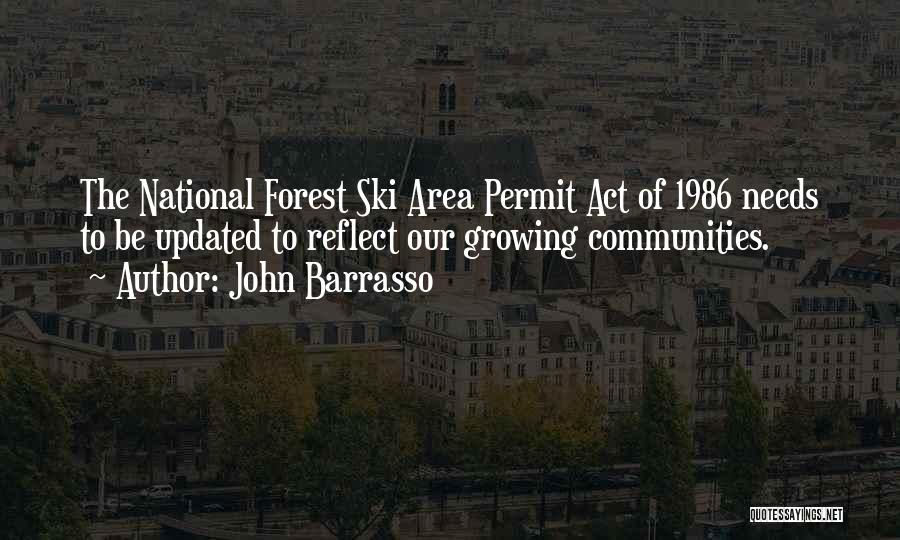 John Barrasso Quotes: The National Forest Ski Area Permit Act Of 1986 Needs To Be Updated To Reflect Our Growing Communities.