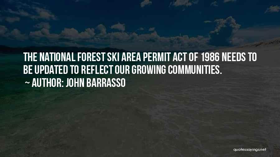 John Barrasso Quotes: The National Forest Ski Area Permit Act Of 1986 Needs To Be Updated To Reflect Our Growing Communities.
