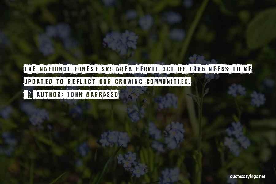 John Barrasso Quotes: The National Forest Ski Area Permit Act Of 1986 Needs To Be Updated To Reflect Our Growing Communities.