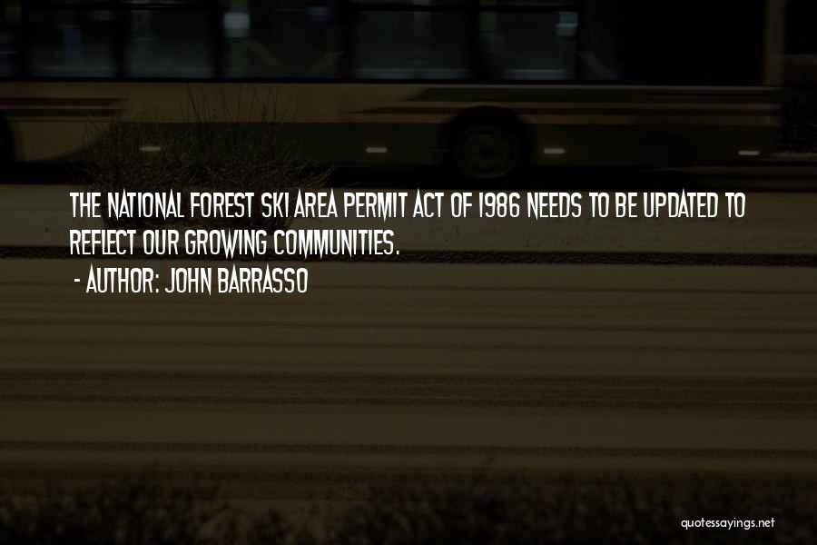 John Barrasso Quotes: The National Forest Ski Area Permit Act Of 1986 Needs To Be Updated To Reflect Our Growing Communities.