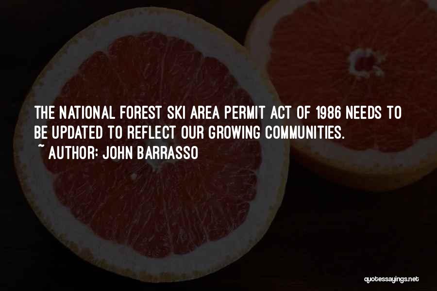 John Barrasso Quotes: The National Forest Ski Area Permit Act Of 1986 Needs To Be Updated To Reflect Our Growing Communities.