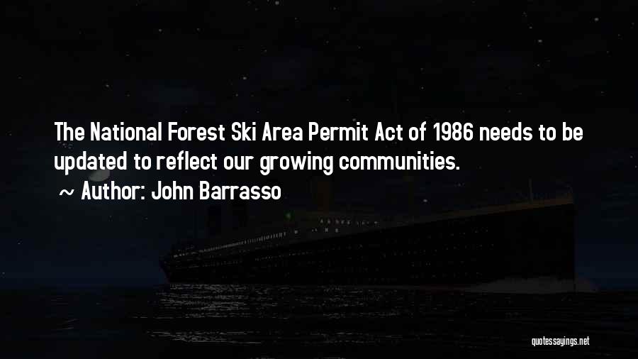 John Barrasso Quotes: The National Forest Ski Area Permit Act Of 1986 Needs To Be Updated To Reflect Our Growing Communities.