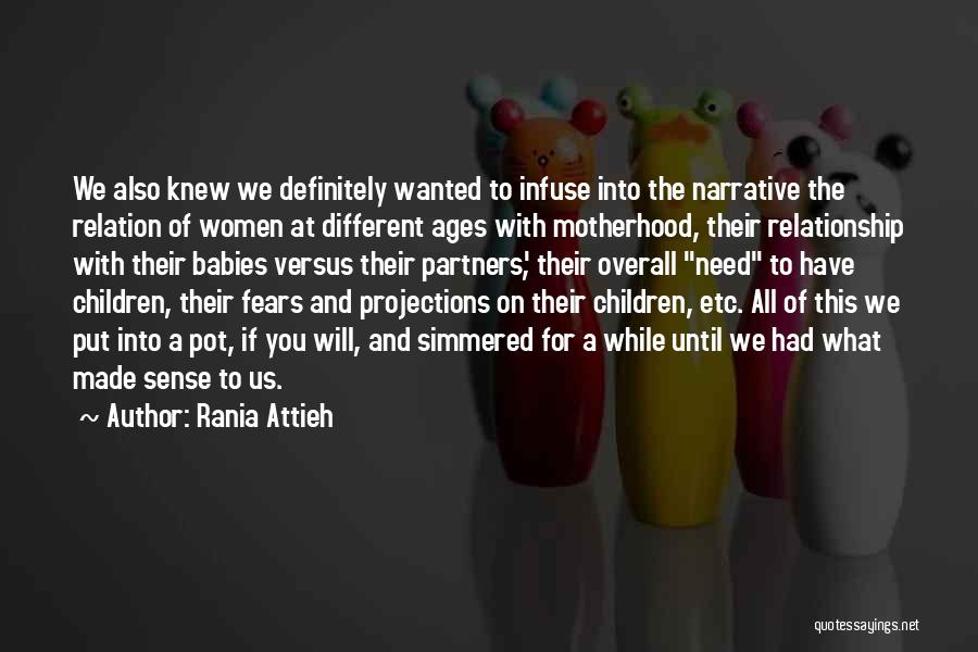 Rania Attieh Quotes: We Also Knew We Definitely Wanted To Infuse Into The Narrative The Relation Of Women At Different Ages With Motherhood,