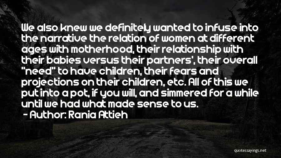 Rania Attieh Quotes: We Also Knew We Definitely Wanted To Infuse Into The Narrative The Relation Of Women At Different Ages With Motherhood,