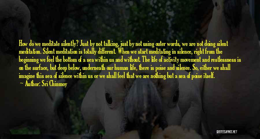 Sri Chinmoy Quotes: How Do We Meditate Silently? Just By Not Talking, Just By Not Using Outer Words, We Are Not Doing Silent