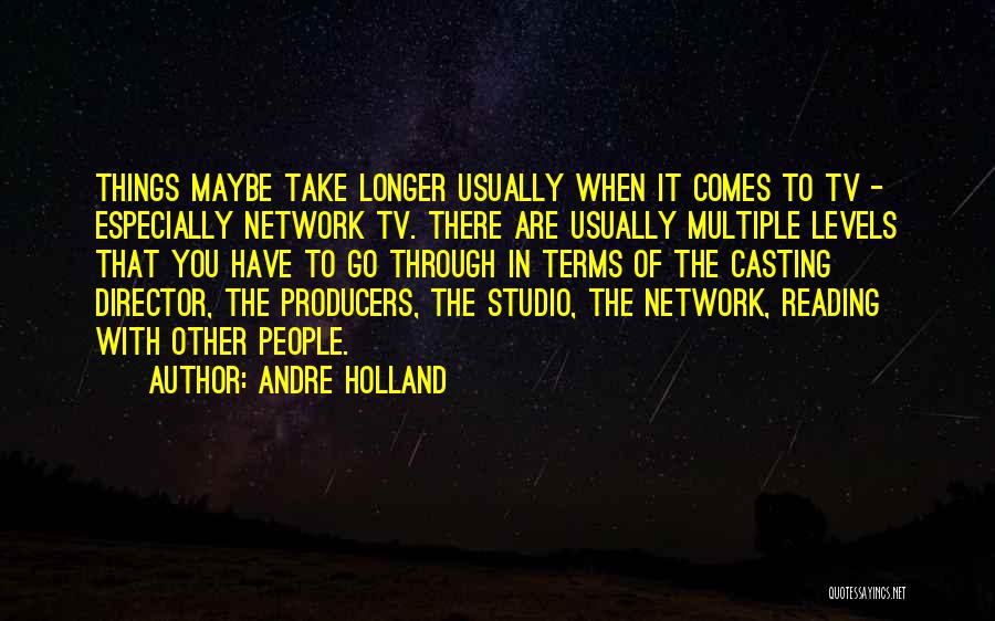 Andre Holland Quotes: Things Maybe Take Longer Usually When It Comes To Tv - Especially Network Tv. There Are Usually Multiple Levels That