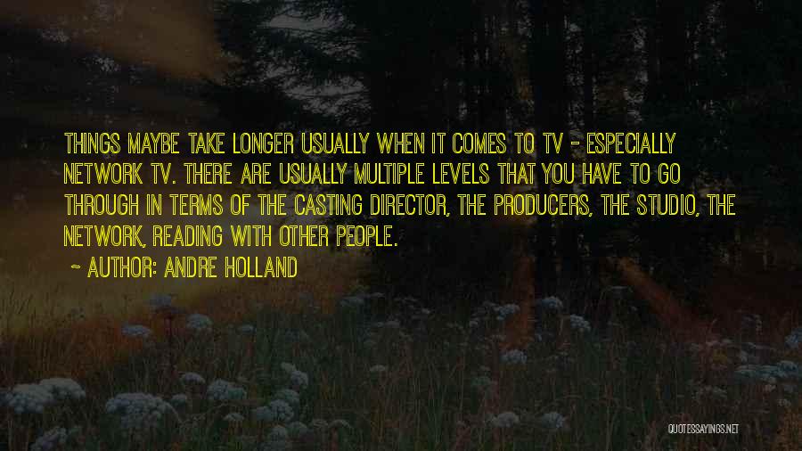 Andre Holland Quotes: Things Maybe Take Longer Usually When It Comes To Tv - Especially Network Tv. There Are Usually Multiple Levels That