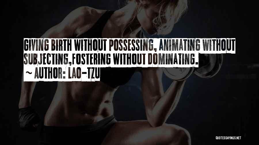 Lao-Tzu Quotes: Giving Birth Without Possessing, Animating Without Subjecting,fostering Without Dominating.