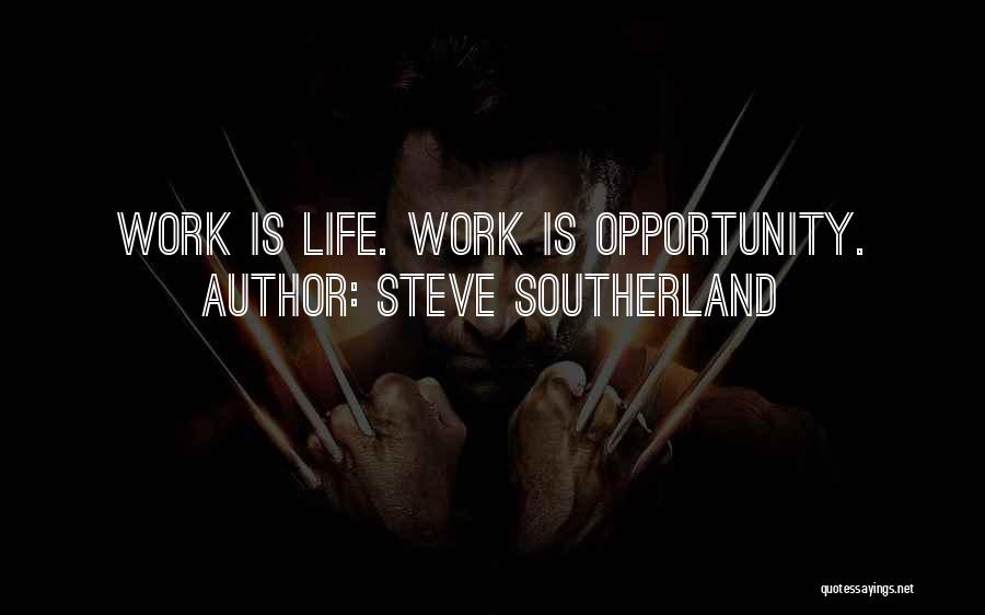 Steve Southerland Quotes: Work Is Life. Work Is Opportunity.