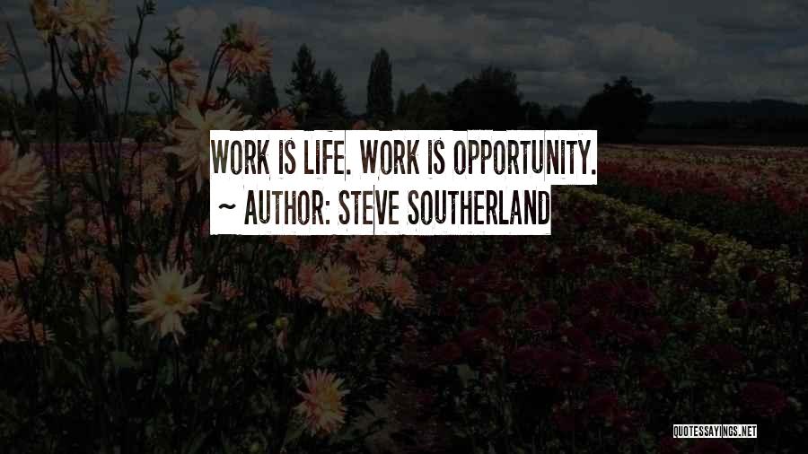 Steve Southerland Quotes: Work Is Life. Work Is Opportunity.