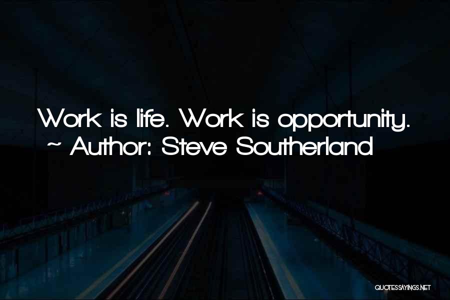 Steve Southerland Quotes: Work Is Life. Work Is Opportunity.