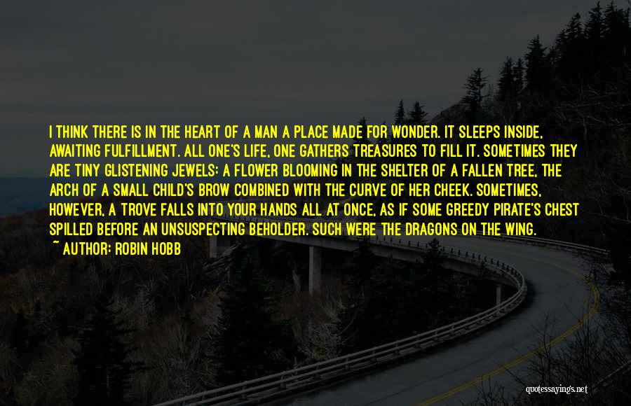 Robin Hobb Quotes: I Think There Is In The Heart Of A Man A Place Made For Wonder. It Sleeps Inside, Awaiting Fulfillment.