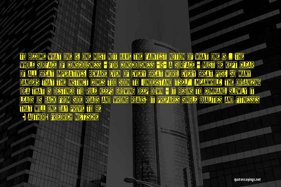 Friedrich Nietzsche Quotes: To Become What One Is, One Must Not Have The Faintest Notion Of What One Is ... The Whole Surface
