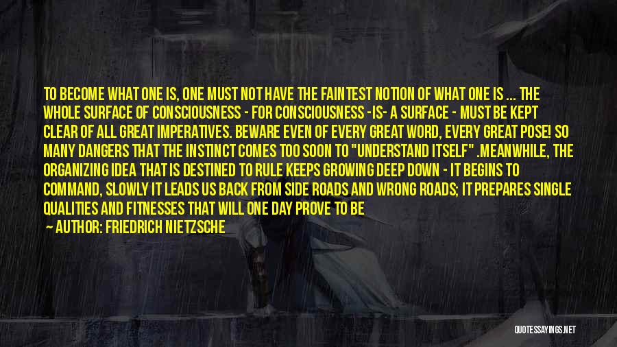 Friedrich Nietzsche Quotes: To Become What One Is, One Must Not Have The Faintest Notion Of What One Is ... The Whole Surface