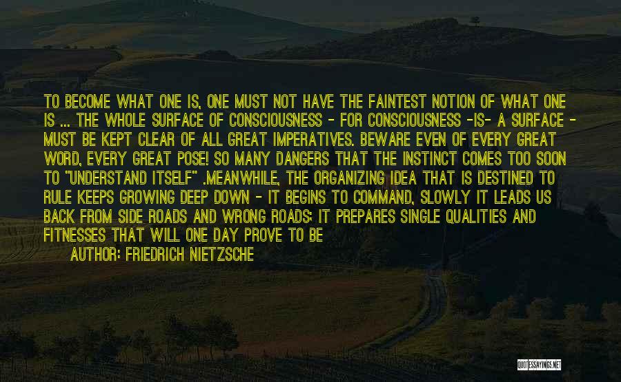 Friedrich Nietzsche Quotes: To Become What One Is, One Must Not Have The Faintest Notion Of What One Is ... The Whole Surface