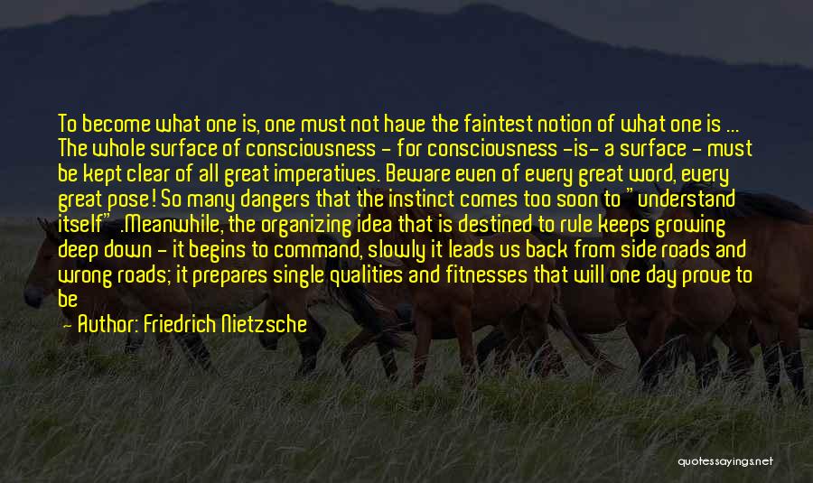 Friedrich Nietzsche Quotes: To Become What One Is, One Must Not Have The Faintest Notion Of What One Is ... The Whole Surface