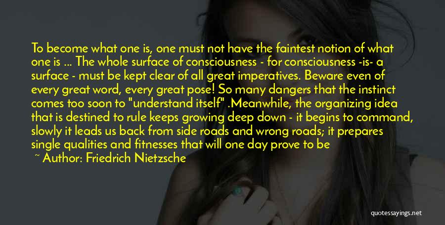 Friedrich Nietzsche Quotes: To Become What One Is, One Must Not Have The Faintest Notion Of What One Is ... The Whole Surface