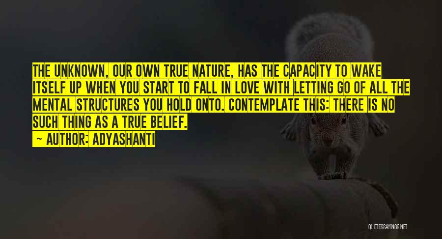 Adyashanti Quotes: The Unknown, Our Own True Nature, Has The Capacity To Wake Itself Up When You Start To Fall In Love