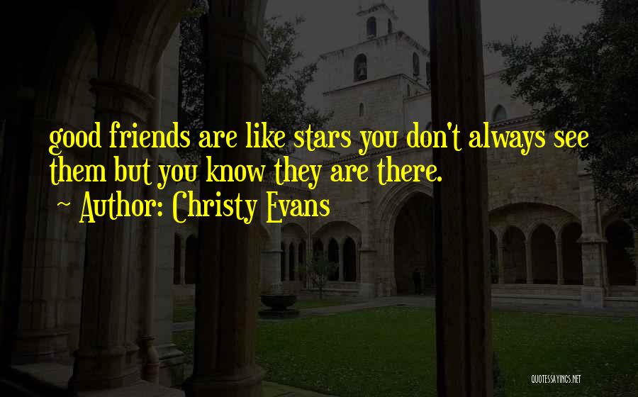 Christy Evans Quotes: Good Friends Are Like Stars You Don't Always See Them But You Know They Are There.