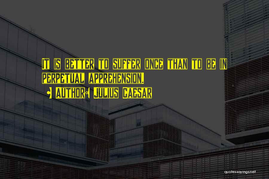 Julius Caesar Quotes: It Is Better To Suffer Once Than To Be In Perpetual Apprehension.