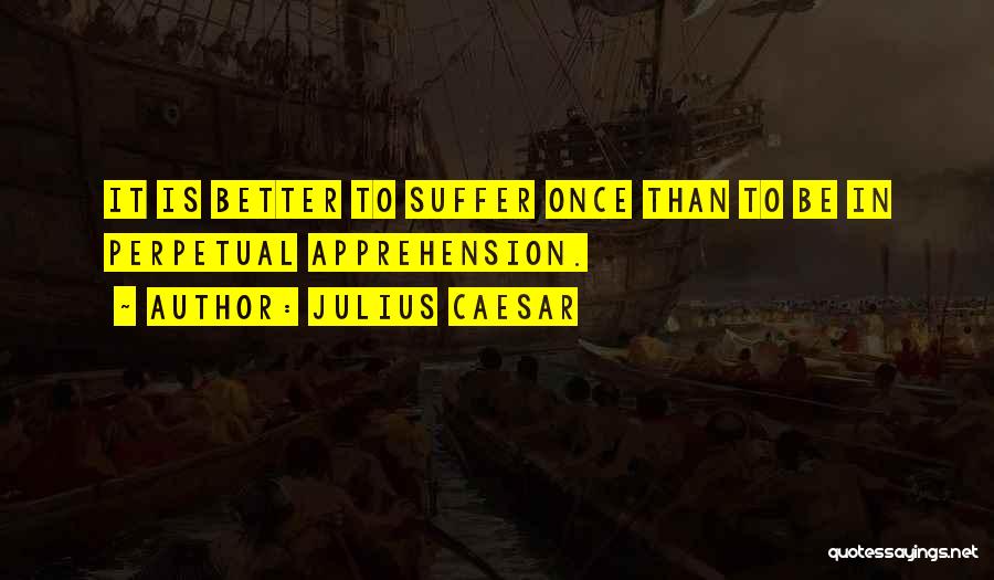 Julius Caesar Quotes: It Is Better To Suffer Once Than To Be In Perpetual Apprehension.