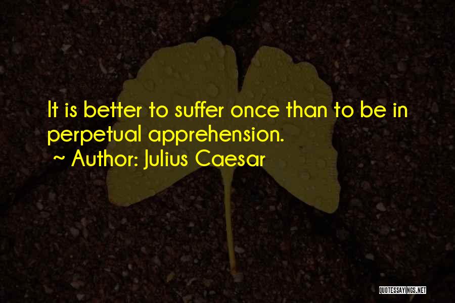 Julius Caesar Quotes: It Is Better To Suffer Once Than To Be In Perpetual Apprehension.