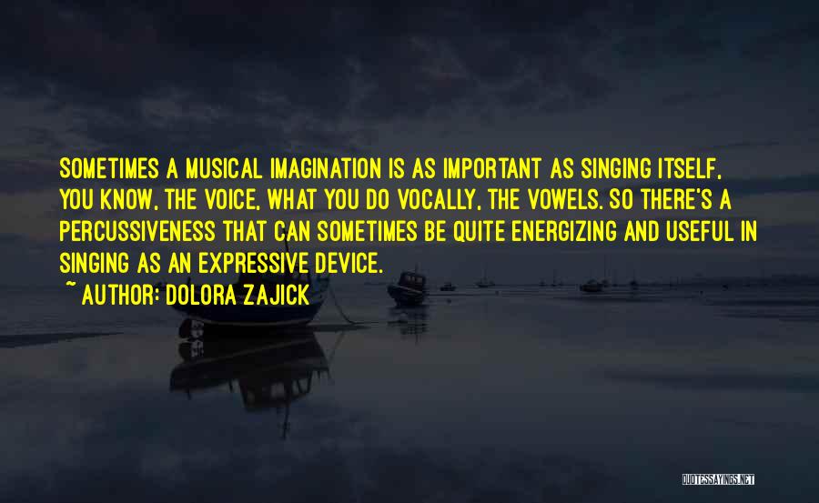 Dolora Zajick Quotes: Sometimes A Musical Imagination Is As Important As Singing Itself, You Know, The Voice, What You Do Vocally, The Vowels.