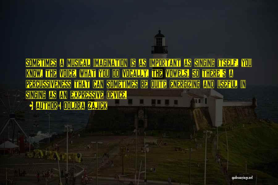Dolora Zajick Quotes: Sometimes A Musical Imagination Is As Important As Singing Itself, You Know, The Voice, What You Do Vocally, The Vowels.