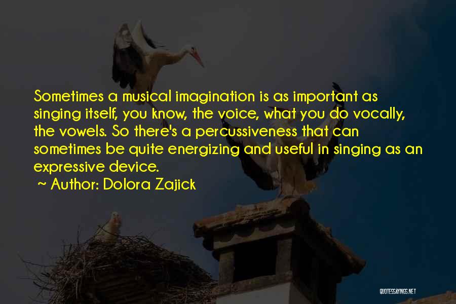 Dolora Zajick Quotes: Sometimes A Musical Imagination Is As Important As Singing Itself, You Know, The Voice, What You Do Vocally, The Vowels.