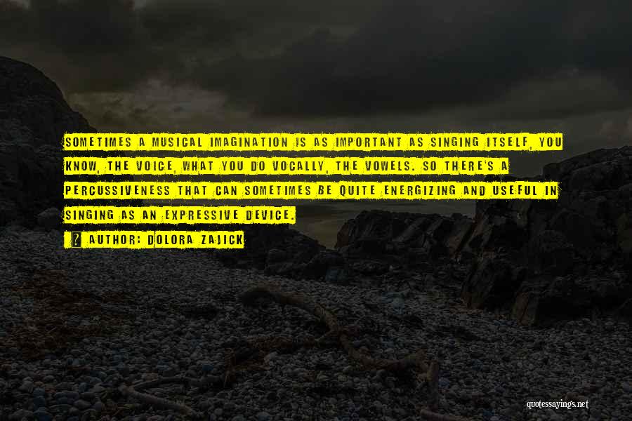 Dolora Zajick Quotes: Sometimes A Musical Imagination Is As Important As Singing Itself, You Know, The Voice, What You Do Vocally, The Vowels.