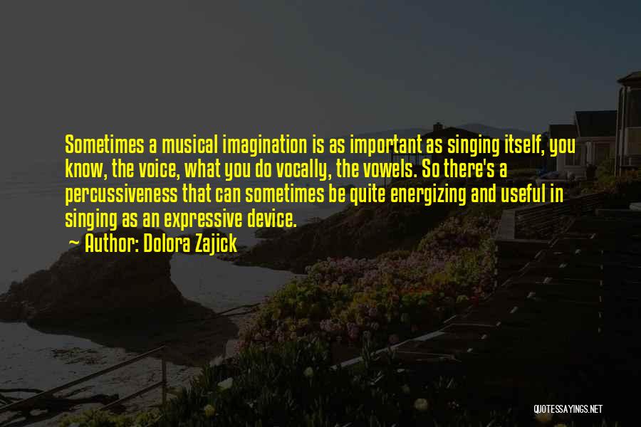 Dolora Zajick Quotes: Sometimes A Musical Imagination Is As Important As Singing Itself, You Know, The Voice, What You Do Vocally, The Vowels.