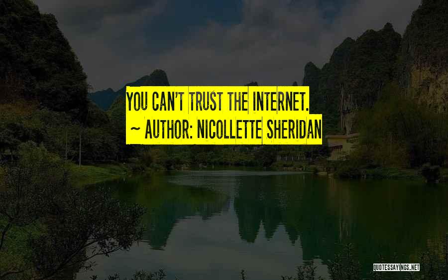 Nicollette Sheridan Quotes: You Can't Trust The Internet.