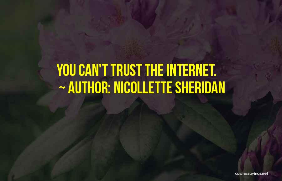 Nicollette Sheridan Quotes: You Can't Trust The Internet.