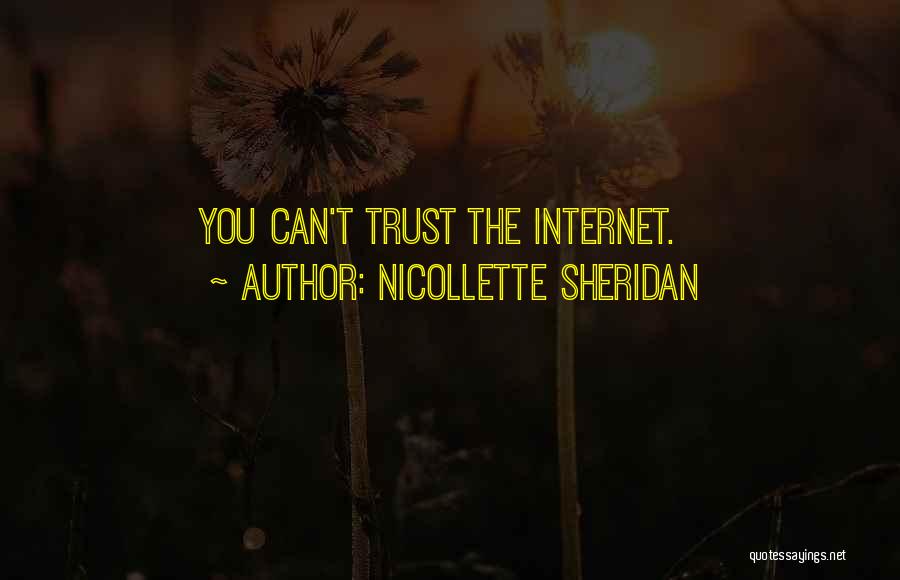 Nicollette Sheridan Quotes: You Can't Trust The Internet.