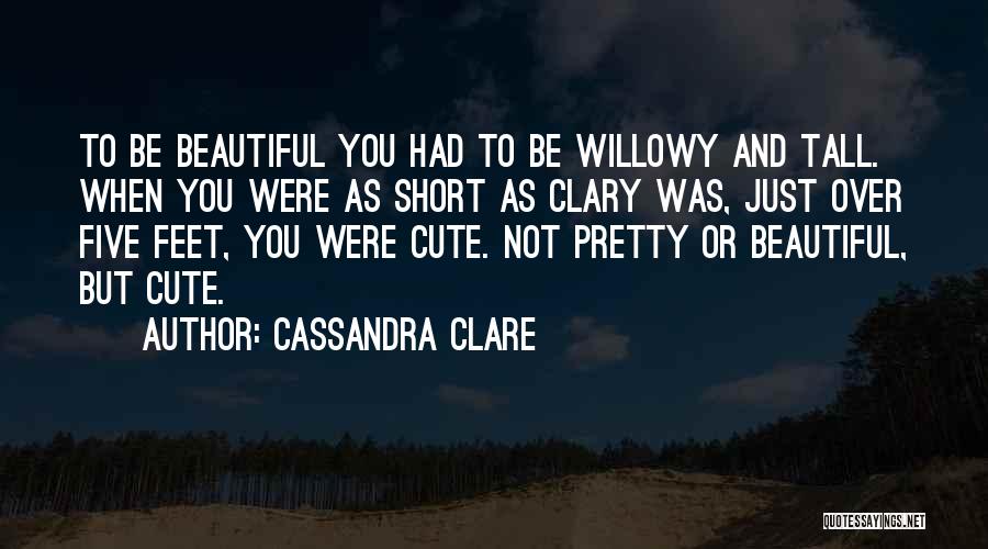 Cassandra Clare Quotes: To Be Beautiful You Had To Be Willowy And Tall. When You Were As Short As Clary Was, Just Over