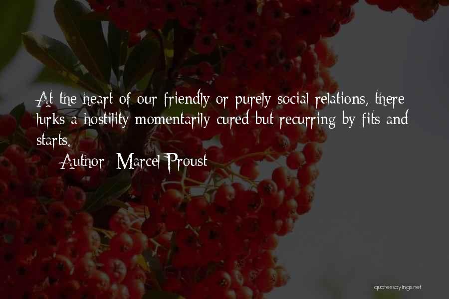 Marcel Proust Quotes: At The Heart Of Our Friendly Or Purely Social Relations, There Lurks A Hostility Momentarily Cured But Recurring By Fits