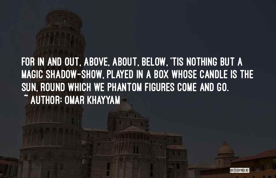 Omar Khayyam Quotes: For In And Out, Above, About, Below, 'tis Nothing But A Magic Shadow-show, Played In A Box Whose Candle Is