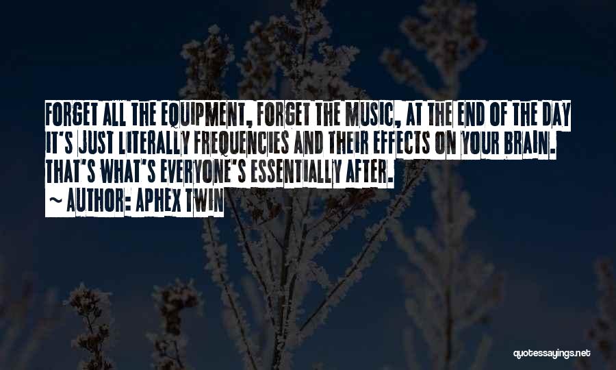 Aphex Twin Quotes: Forget All The Equipment, Forget The Music, At The End Of The Day It's Just Literally Frequencies And Their Effects