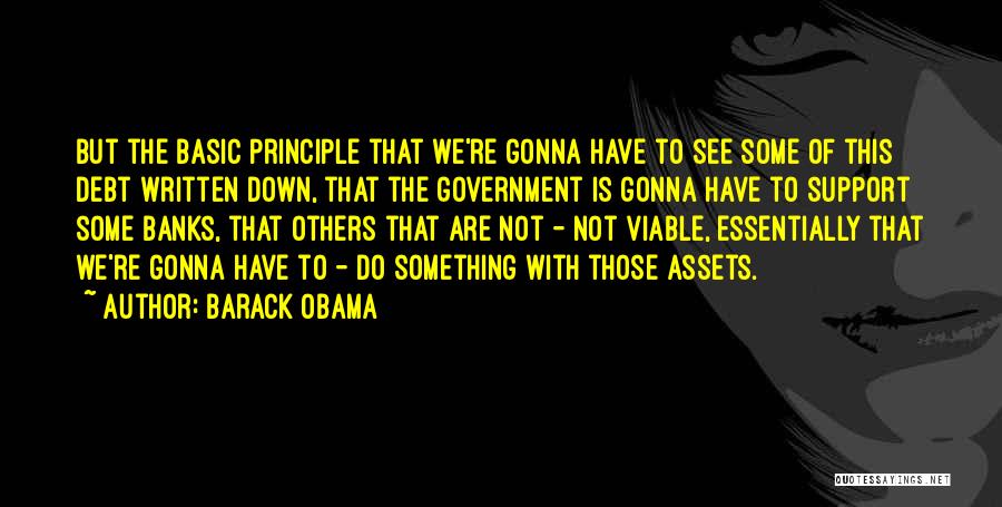 Barack Obama Quotes: But The Basic Principle That We're Gonna Have To See Some Of This Debt Written Down, That The Government Is